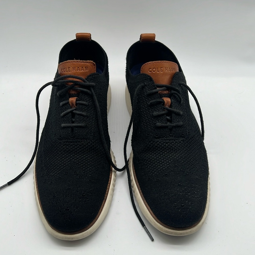 Cole Haan Mens Black 2.Zerogrand Stitchlite Wingtip Oxford  Knit GrandOS SZ 9.5M
